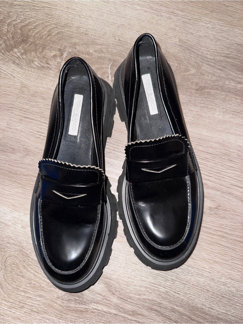 Tony Bianco Men's Black Leather Penny Loafers